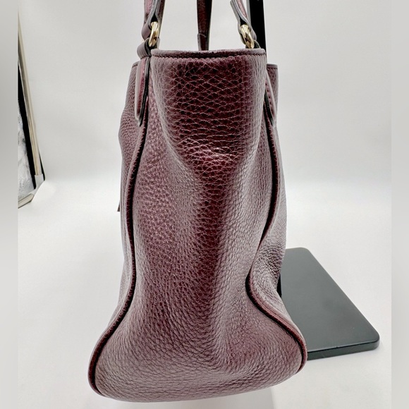 Auth Gucci Small Metallic Purple Leather Cellarius Convertible Soho Tote Bag - Picture 3 of 16
